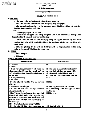 Kế hoạch bài học tuần 26 lớp 5 - Năm học 2013-2014